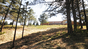 Image of home from a distance showing a clearing that would make for easy access to the home if it were on fire